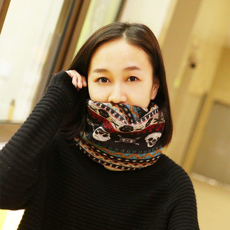 Scarf Women Men Winter Warm Infinity 1 Circle Cable Knit Cowl Neck Scarf Shawl