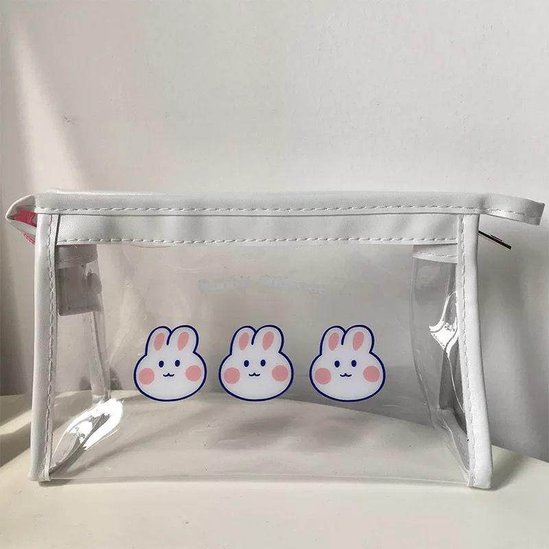 PVC Cloud Smiley Face Pencil Case Stationery Box Large Capacity Student Storage Bag Cosmetic Bag Portable