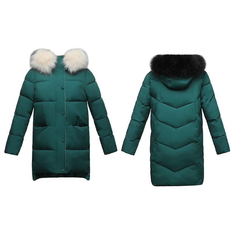 Women's Mid-length Down Cotton Jacket Winter Simple Loose Padded Bread Jacket Student Cotton All-match Parker Clothing