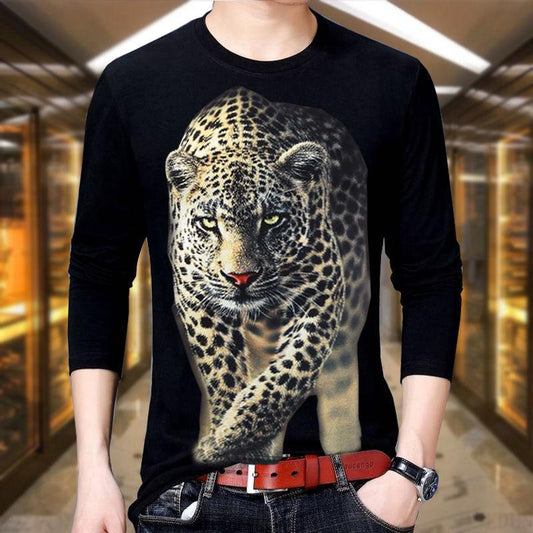 Spring and Autumn Long-sleeved T-shirt 3D Printing Men's Large Size T-shirt Men's Round Neck T-shirt