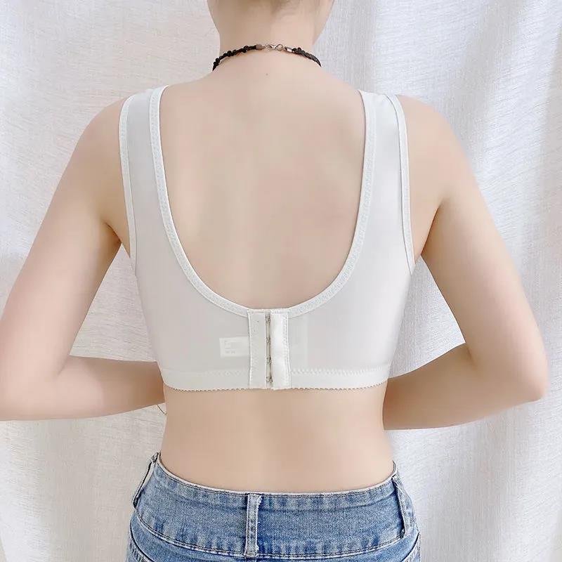 Thin Section Large Size No Steel Ring Underwear Women's Anti-sagging Breast Beauty Vest Bra Gathers Big Breasts and Shows Small Bras