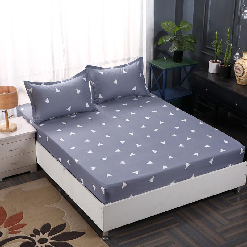 3pcs/set Skin-friendly One-piece Bed Sheet Simmons Protective Cover Non-slip Bed Sheet Fadeless  Bed Cover