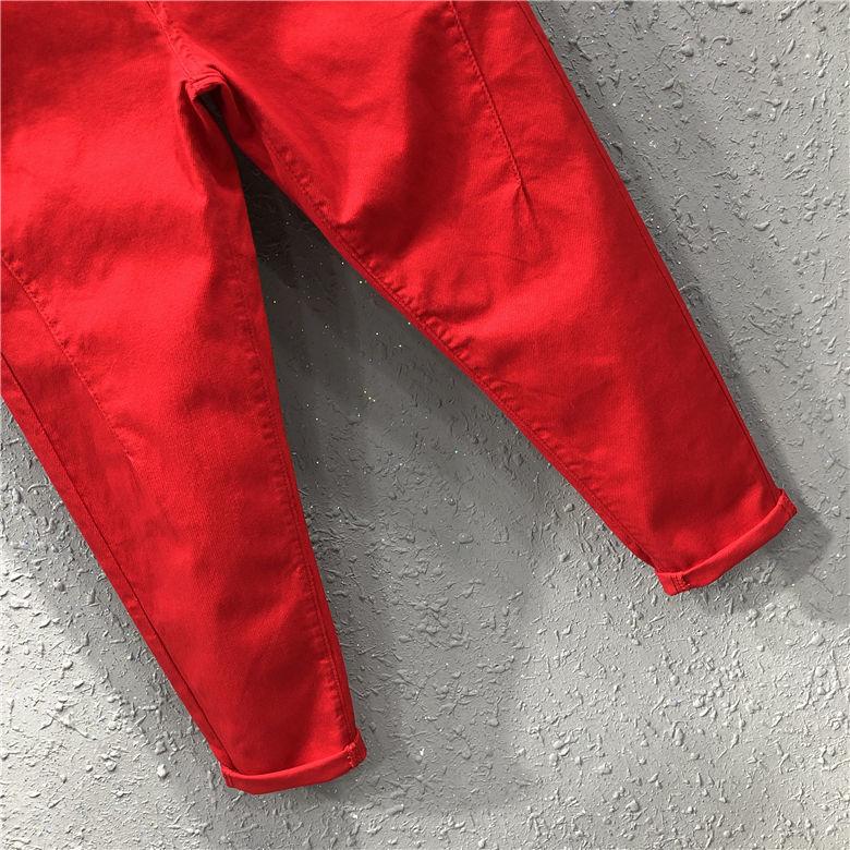 Women's Spring and Autumn Solid Color Elastic High Waist Cropped Pants Large Size Loose Casual Haren Pants