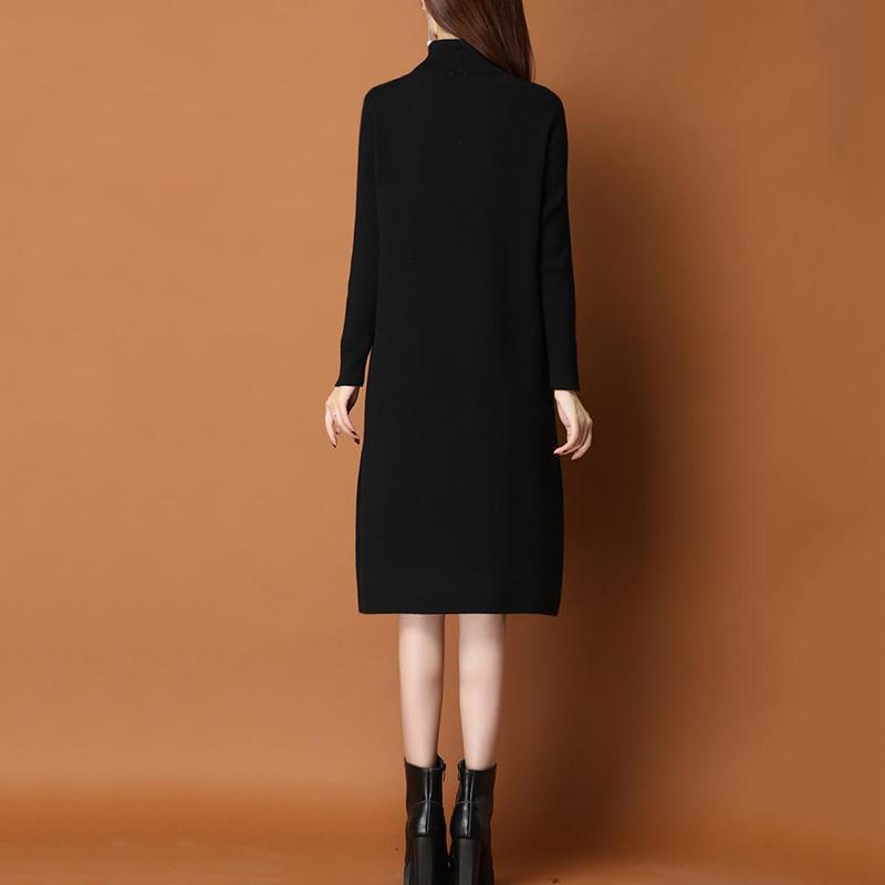 Autumn and Winter Long High-neck Bottoming Skirt Casual Thick Inner Dress All-match Solid Color Female Sweater Dress