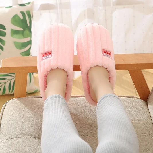 Winter Cotton Shoes Women Platform Slippers Plus Size Thick Warm Slides Mens Indoor Casual Non Slip Slipper