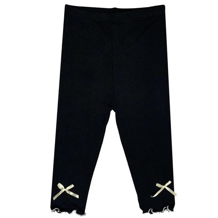 Girls' Leggings Children's Spring and Autumn Thin Bow Korean Cropped Trousers Baby Outer Wear and Inner Wear Stretch Pants