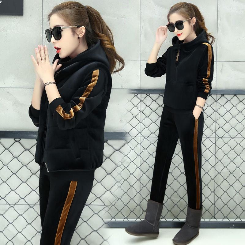 Casual Sweatshirt Set Large Size Spring And Autumn Women 2pcs Set Wild Long Sleeve