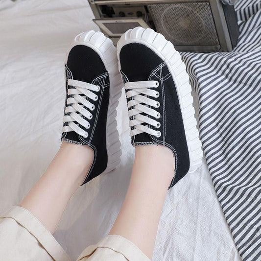 Korean Version of The Trend of All-match Canvas Shoes Women's Spring Casual Shoes Low-cut Student White Shoes