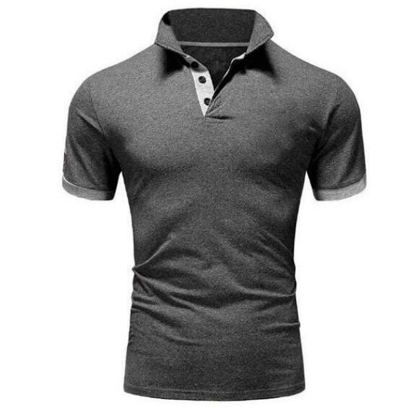 Men's Summer Sports Fitness Leisure Trend T-shirt Slim Short Sleeve Polo Shirt