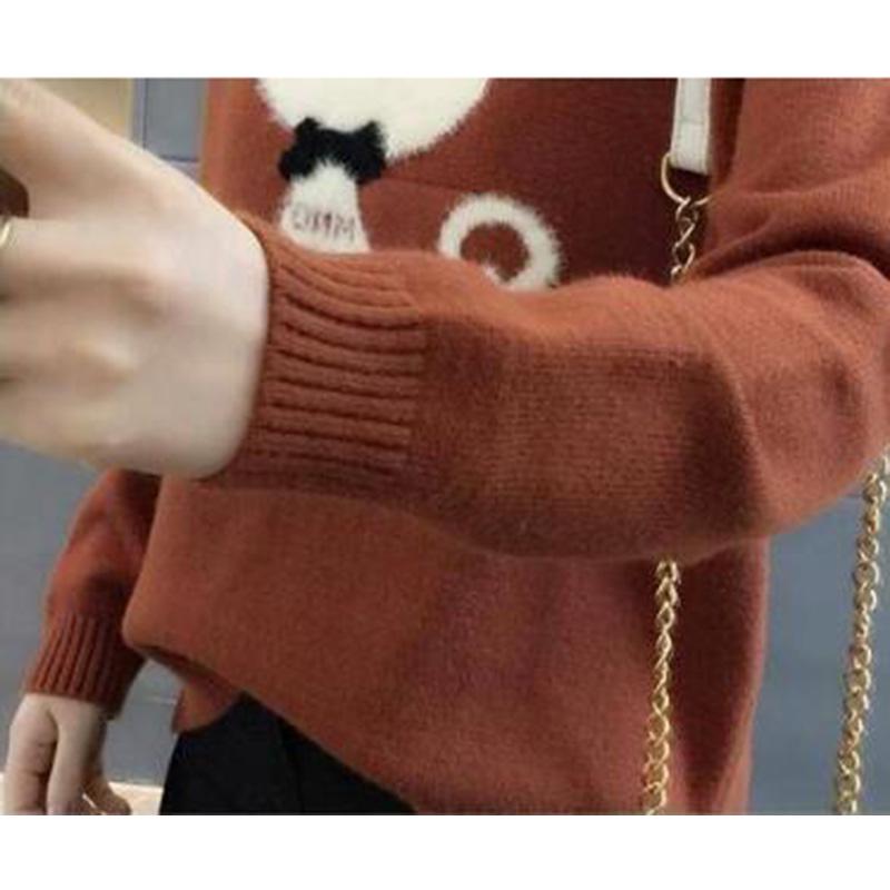 Cashmere Warm Sweater Winter Ladies Long-sleeved Large Size Sweater Trend Striped Round Neck Sweater