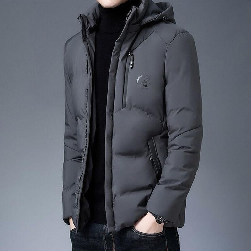 Hooded Winter Padded Jacket Men's Young and Middle-aged Down Padded Jacket Thickened Warmth Plus Size Padded Jacket