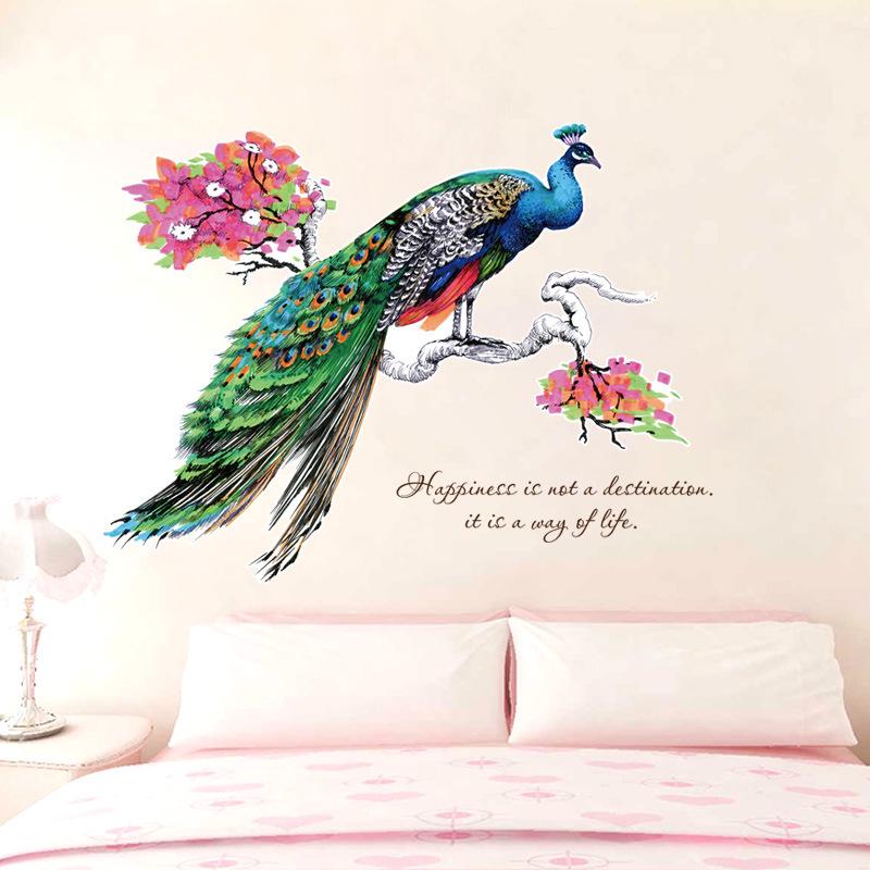 Good life peacock dream painting life personality wall stickers porch novel removable wall stickers