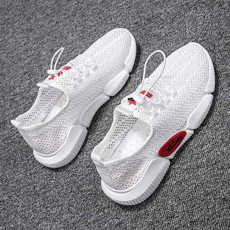 Plus Size 39-44 Summer Men White Mesh Sneakers Breathable Basketball Shoes Women Non-slip Running Shoes Outdoor Travel Shoes