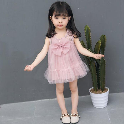 Infant Dress Newborn Baby Girl Dresses Princess 0 3 6 12 Months Baby Dress Mesh Skirt Bow Pleated Ruffle Dress