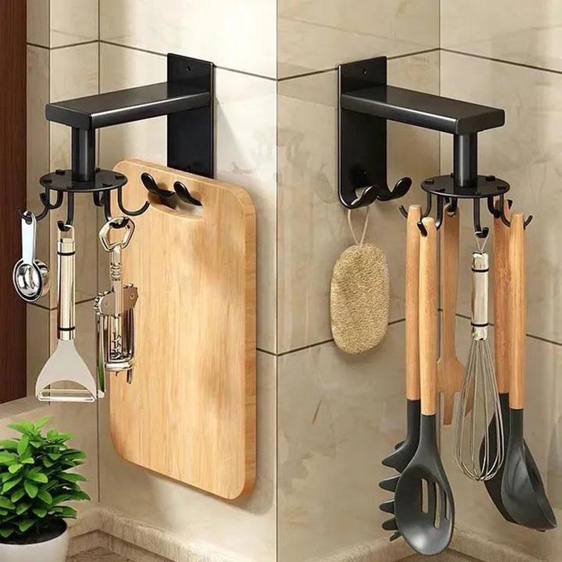 Kitchen Organizers Kitchen Organizers Space Aluminum Rotating Hook Punch-free Wall-mounted Multi-function Knife Holder