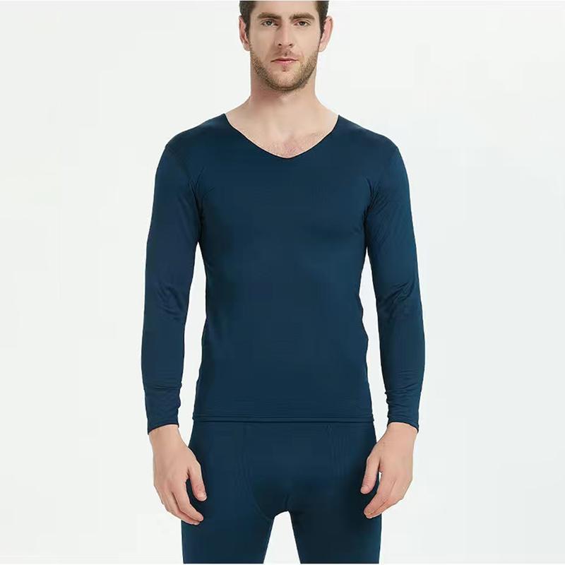 Men Winter Thermal Underwear Wearable Versatile V-neck MaleTight Suit Thicken Windproof Long Sleeve High Elasticity Slim Tracksuit Autumn Pajamas