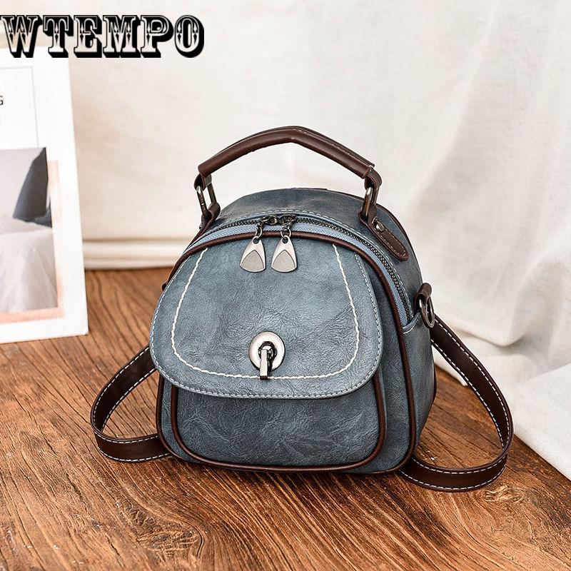 Women Backpack Leather School Bags for Teenager  Female Preppy Style Small Backpack