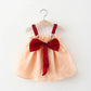 Baby Summer Dress, Western Style One-year-old Dress Princess Dress Girl's Evening Cloud Yarn Dress Female Baby Bowknot Suspender Skirt