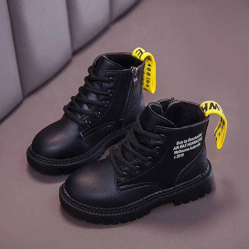 Winter Children's Boots Girls Boys Plush Martin Boots Casual Warm Ankle Shoes Kids Fashion Sneakers Baby Snow Boots