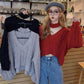 Sweater Design Knit Sweater Top Women's Autumn Winter New Short V-neck Halter Loose Knitted Sweater