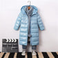 Children's Mid-length Shiny Down Jacket for Boys and Girls Older Children's Over-knee Padded Jacket