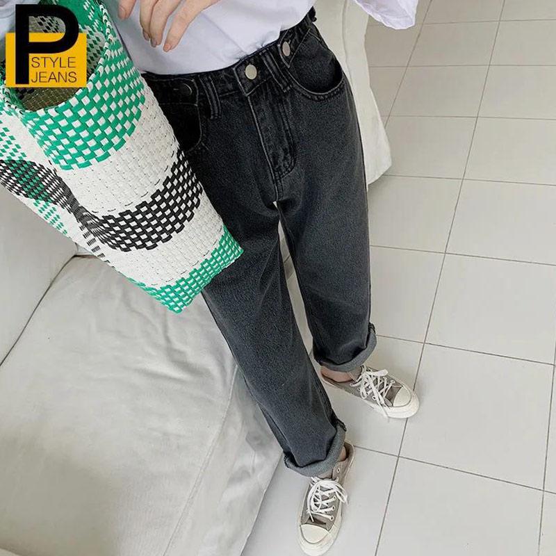 Spring and Autumn High-waisted Jeans Women Korean Style Loose Students Are Thin and Versatile Wide-leg Straight Long Pants