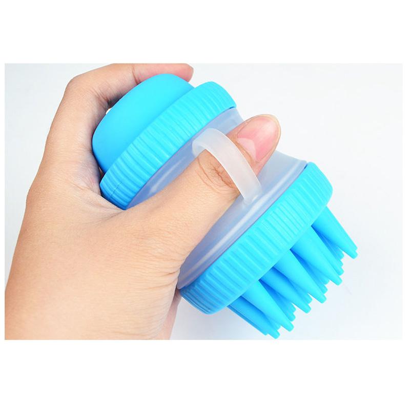 Dog Bath Artifact Shampoo Bath Liquid Storage Cup Pet Bath Brush Silicone Cat Puppy Bath Brush Pet Cat Dog Grooming Comb Hair Removal Massage Brush