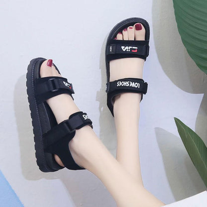 Women's Super Fire All-match Sandals Summer Velcro Flat Sandals Platform Women's Sports Beach Shoes