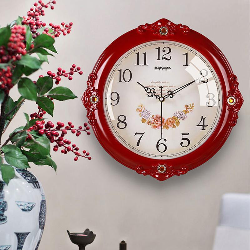 Modern Living Room Mute Wall Clock Fashion Creative Clock Personality Garden Big Clock European Style Wall Watch Household Quartz Clock