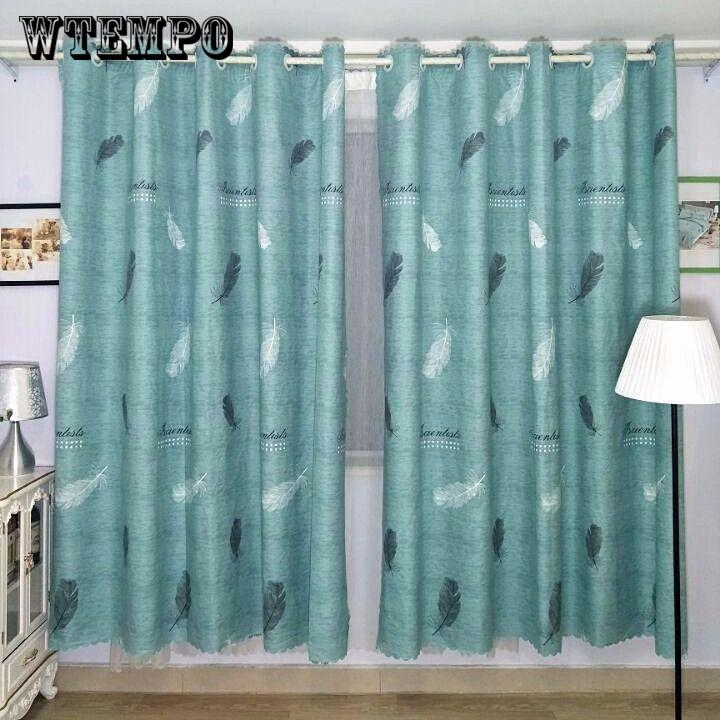 2pcs Modern Simple Curtains Blackout Nordic Style Curtain Short Curtain