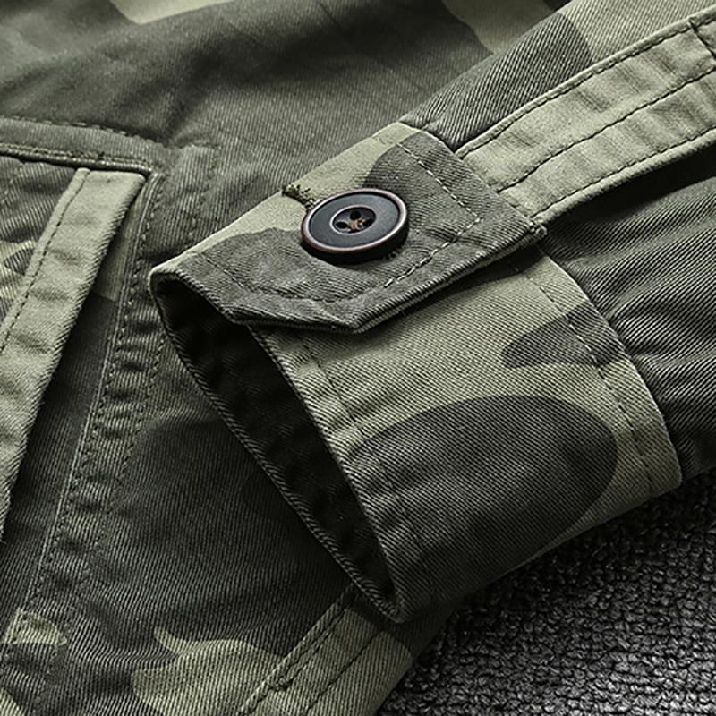 Camouflage Jacket Military Tactical Mens Jackets and Coats Stand Collar Cotton Casual Outerwear Fashion Denim Jacket