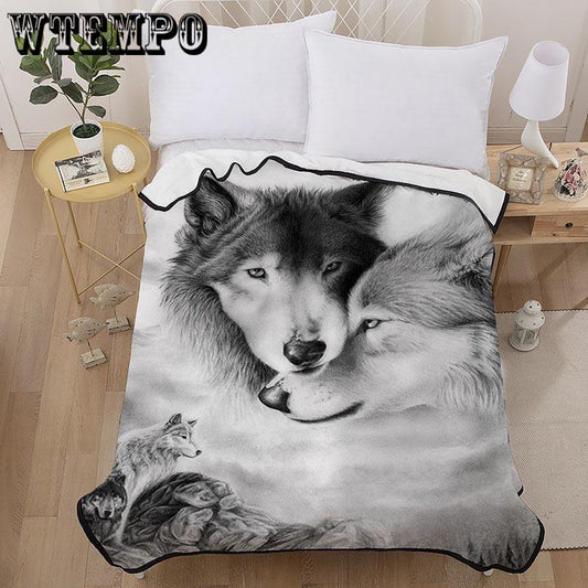 Art Print Wall Tapestry Polyester Carpet 3D Print Wolf Blanket Wall Decoration