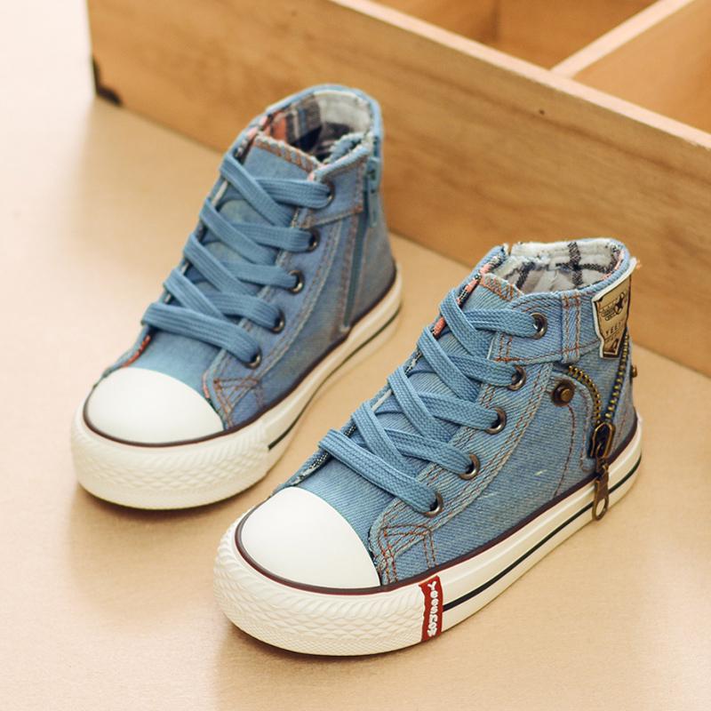 Spring/Autumn Casual Children High Top Sneakers Student Breathable Flats Boys Girls Baby Toddler Kids Canvas Shoes