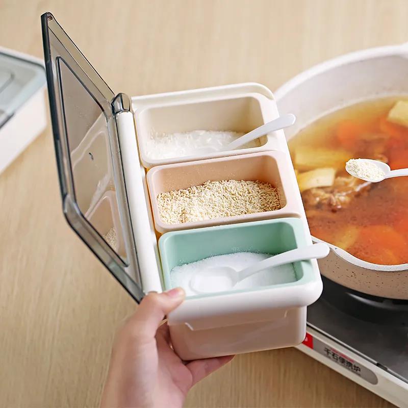 Kitchen Home Seasoning Tank Multi-function Seasoning Storage Box Creative Multi-grid Box