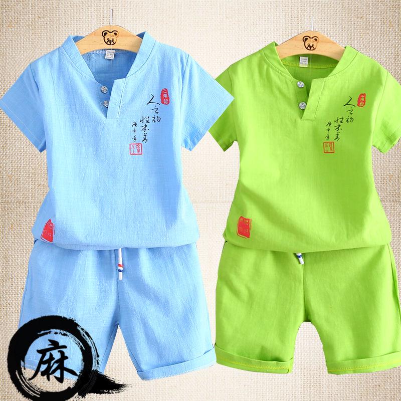 Kids Clothing Boy Suit Summer  Short-sleeved Casual  Baby Children 1-9 Years Old Two-piece