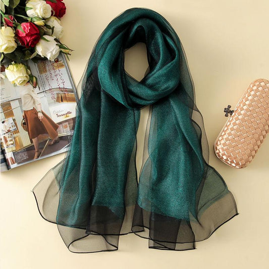 Scarf Female Cutout Cut Flower Scarf Travel Sunscreen Shawl Imitation Silk and Wool Beach Towel