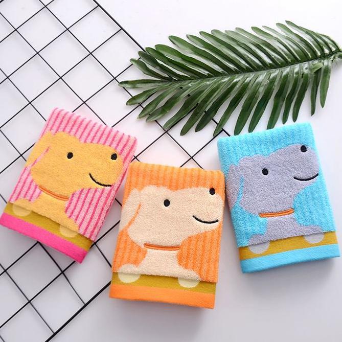 3pcs Cartoon Pattern Small Towels Cotton Children Wash Face Towels Household Soft Water Absorbing Children's Towels