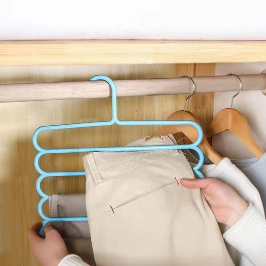 5/10Pcs Multifunctional Five-layer Pants Shelf Non-slip Multi-layer Clothes Hanger Drying Rack Towel Indoor Storage Artifact Pants Hanging Scarf Rack