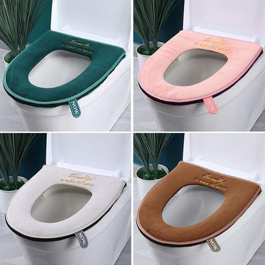 Household Plush Toilet Seat Four Seasons Universal Toilet Cover Bathroom Toilet Waterproof Zipper Toilet Cover