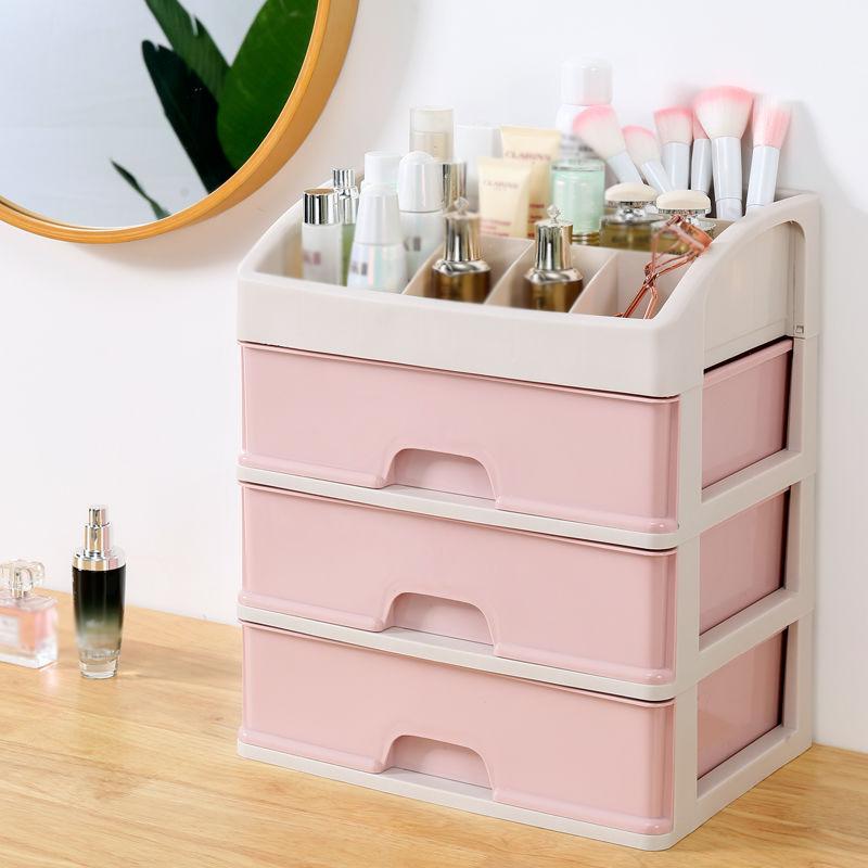 Cosmetic Storage Box Female Dustproof Jewelry Box Desktop Drawer Type Household Dressing Table Skin Care Product Rack