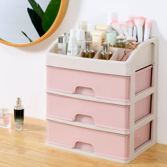 Cosmetic Storage Box Female Dustproof Jewelry Box Desktop Drawer Type Household Dressing Table Skin Care Product Rack