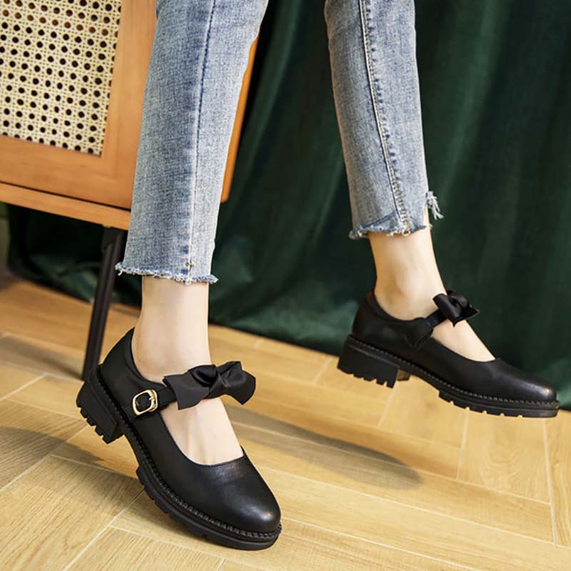 Thick-heeled Gentle Shoes Women's Spring and Summer Women's Shoes All-match Shallow Mouth Single Shoes Fairy Small Leather Shoes