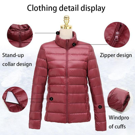 Cotton-padded Jacket Women's Short Large Size Slim Tooling Autumn and Winter Light Down Down Padded Jacket To Keep Warm Small Padded Jacket