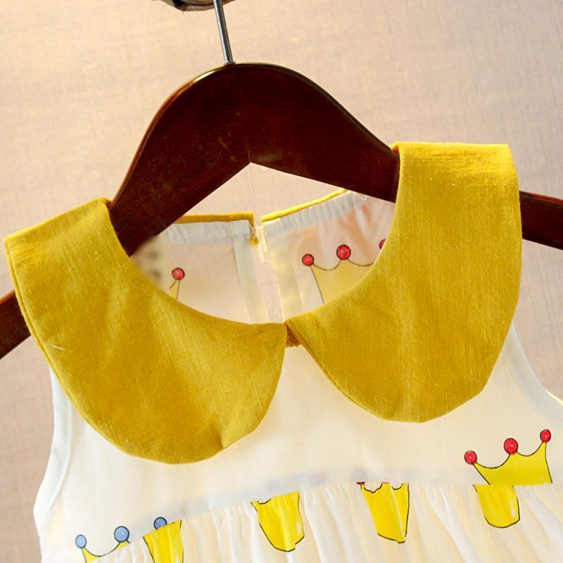 Children Dress Spring Summer Sling Kids Clothing  Baby Girls Clothing Printing Sleeveless Dress Girl