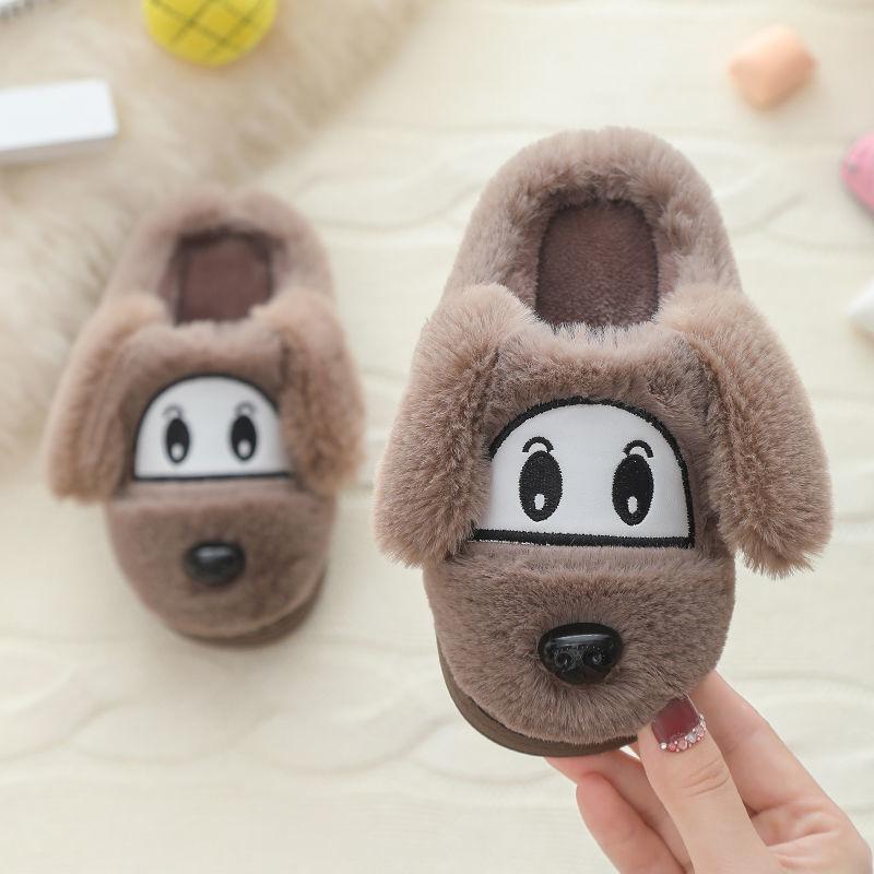 Children's Cotton Slippers Cute Cartoon Thick Warm Shoes Boys and Girls Home Fur Slippers