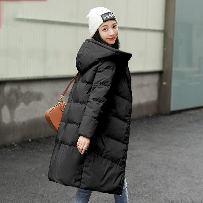 Women's Mid-length Over-the-knee High-end White Duck Down Fashionable Loose Winter Warm Coat