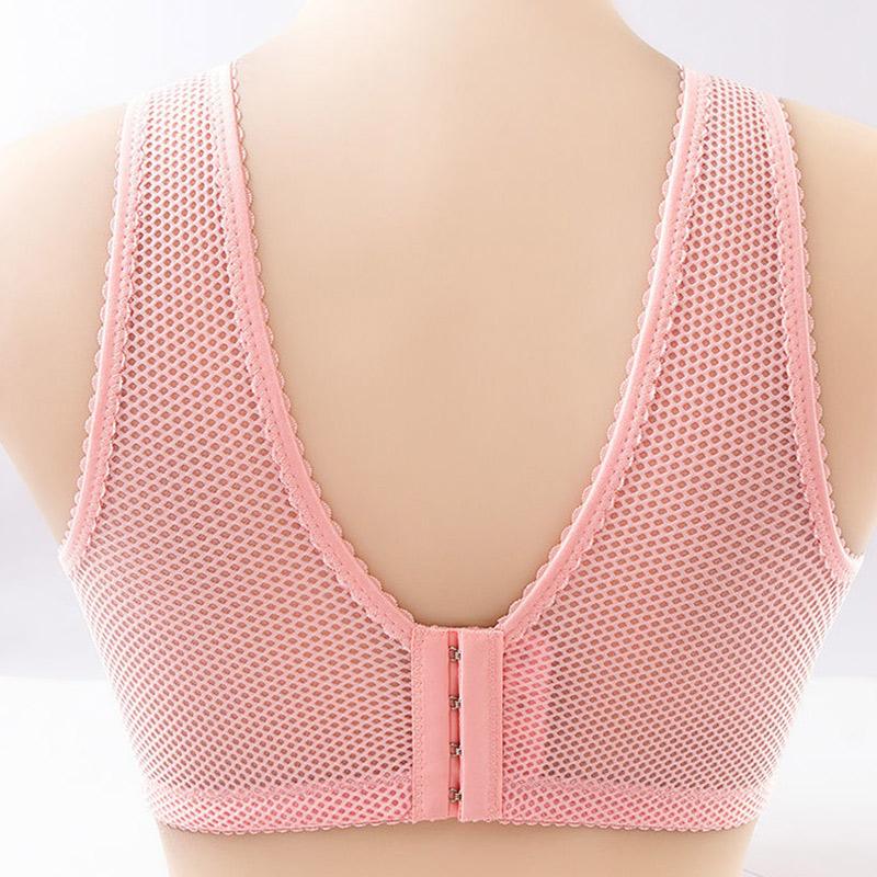 Women's Breathable Large Size Thin Anti-sagging Breast-collecting Anti-glare Beauty Back Underwear Bra Without Steel Ring Gathered