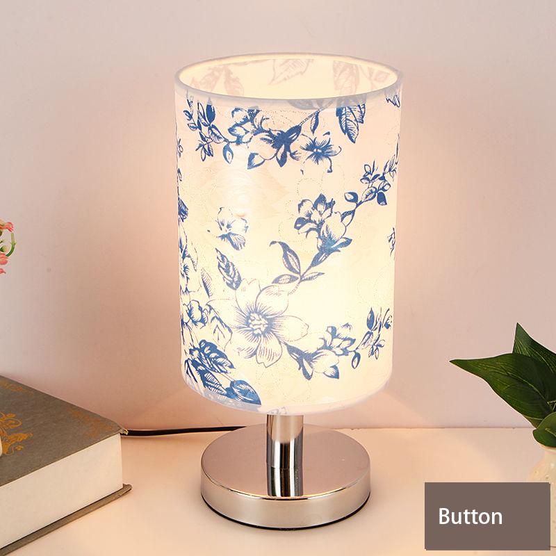 Bedroom Bedside Simple Modern Creative Decoration Night Light Eye Protection Warm Light Bedside Lamp Fabric Table Lamp