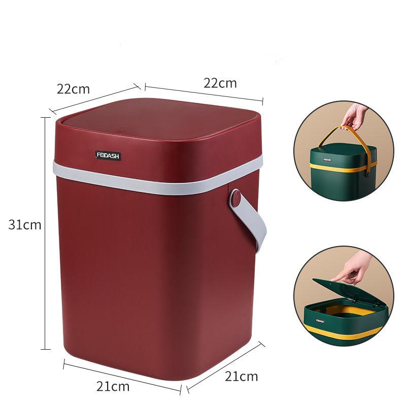 Trash Can with Lid Household Toilet Bathroom Kitchen Living Room Large-capacity Push-type Trash Can