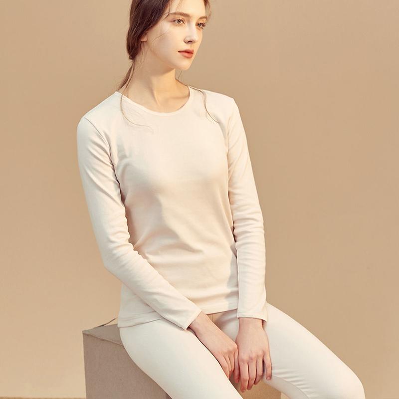 Women Winter Autumn Warm Clothes Thermal Underwear O-neck Tops Pants Female Tight Suit Thicken Windproof Soft Lining Long Sleeve High Elasticity Slim